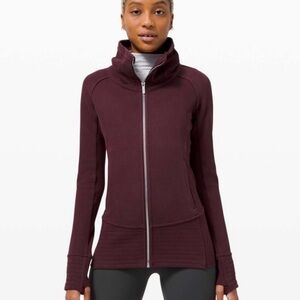 Lululemon Radiant II Burgundy Zip-Up Jacket w/Silver Zipper | Burgundy | Size 8
